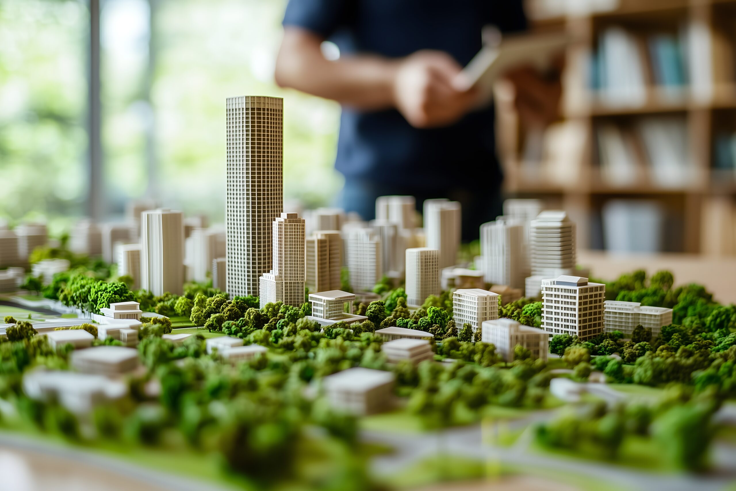 Architectural,Model,Of,A,Modern,City,With,High-rise,Buildings